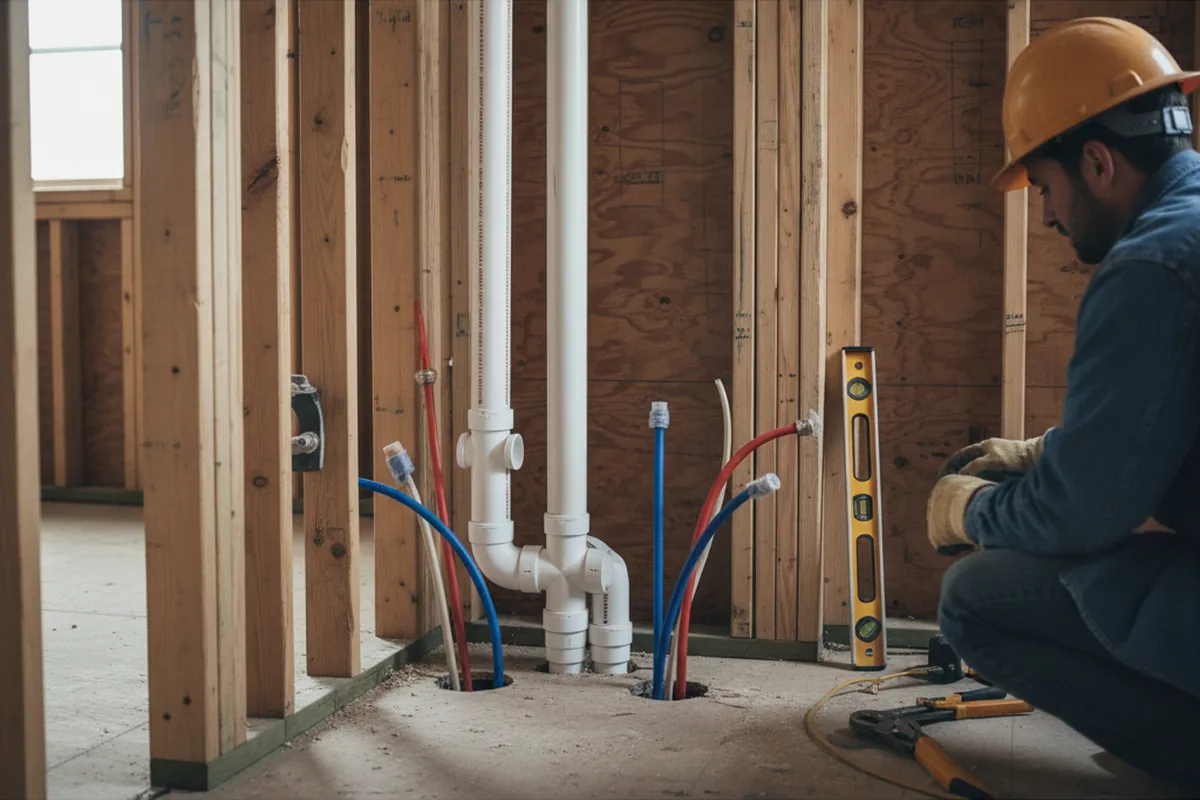 Drain and supply rough-in during Garbage Disposal Repair in Frankenmuth